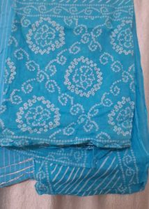 Blue Printed Kurta Set with Dupatta