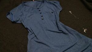 🎁Fitted Top✨ Blue Half Sleeve cute
