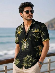 Tropical Floral Black Shirt👔