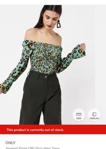 Animal Print Smocked Crop Top
