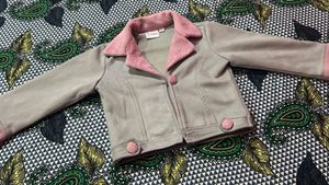 Girl's Stylish Pink Trim Jacket