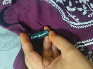 Embroidered Plum Kurti Top