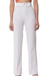 White Straight Leg Pants