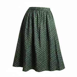 Green Patterned Midi Skirt fixed price