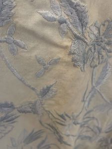 Light Blue Embroidered Midi Skirt