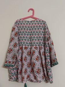 Floral Print Tunic with Tassel Detail