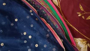Navy Blue Embroidered Lehenga