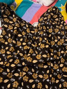Blue Floral Print Kurta and nighty