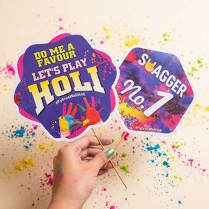 Happy Holi Photo Props with Gulal and Chandan