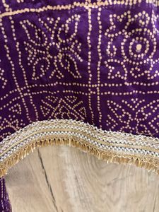 Vibrant Purple Bandhani Kurta Set with dupatta