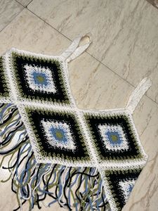 Boho Crochet Fringe Crop Top