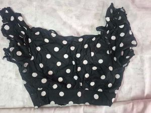 Polka Dot backless blouse