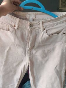 H&amp;M Slim Mom High Ankle Jeans - Light Beige