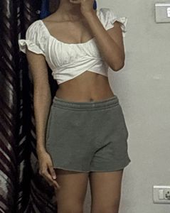 White Off-Shoulder Crop Top
