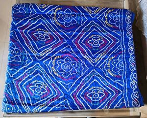 Vibrant Blue Bandhani Saree