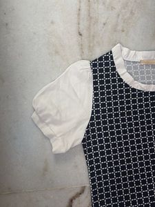 Chic Black &amp; White Pattern Dress