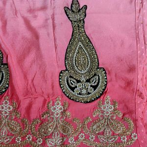 Beautiful Pink Embroidered Saree
