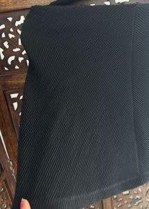 Zara New Textured Minimalist Black Mini Skirt