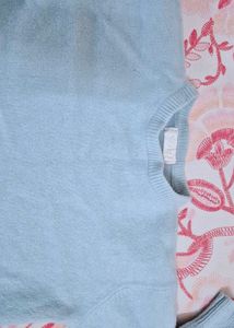 Light Blue Knit Sweater/ woolen crop top