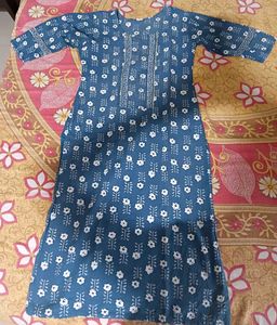 Blue Floral Print Kurta