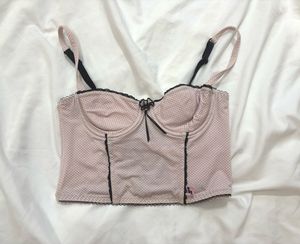 Cute Pink Gingham Corset Top