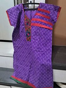 Purple Embroidered Kurta