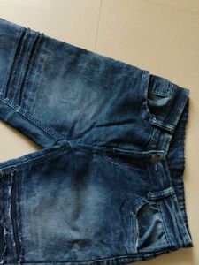 Distressed Blue Denim Skinny Jeans