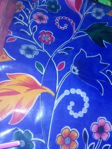 Vibrant blue bedsheet with Floral Print , two pill
