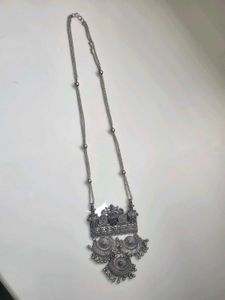 Oxidised Silver Tribal Statement Necklace
