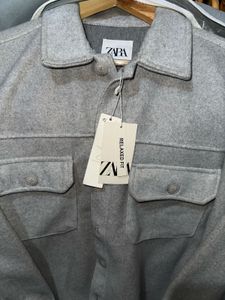 Zara Gray Relaxed Fit Jacket