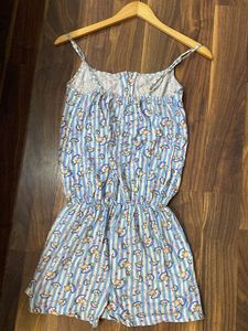 Cute Striped Romper with Fun Print
