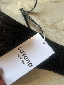 Sparkling Black Strappy Bra