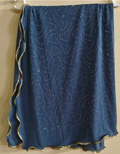 Stunning Embellished Blue Saree