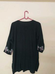 Embroidered Black Kurta