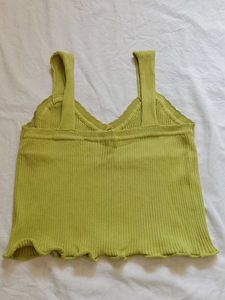 Lime Green Ribbed Lettuce Hem Cami