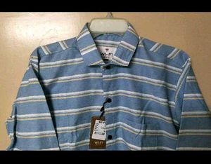 Men's Blue Striped Casual Shirt