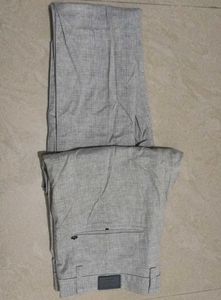 Men's Light Grey Textured Pants