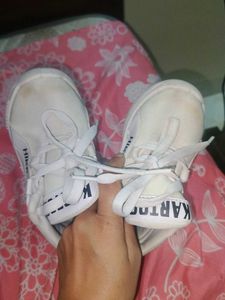 White Lace-Up "HIKE" Sneakers