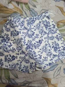 Blue Floral Print Shorts