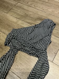 Striped One-Shoulder Tie Top