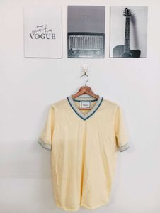 Light Yellow V-Neck T-Shirt