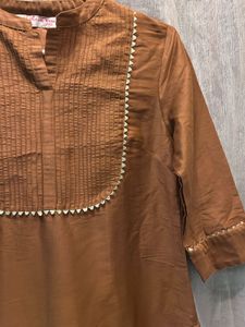 all about you - Rust Brown Kurta Set with Pants