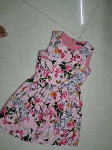 Pink Floral Sleeveless Dress
