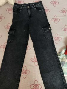 Dark Wash Cargo Jeans