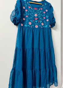 Boho Embroidered Tiered Maxi Dress