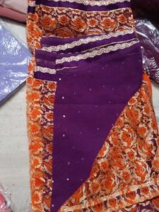 Embroidered Net Saree