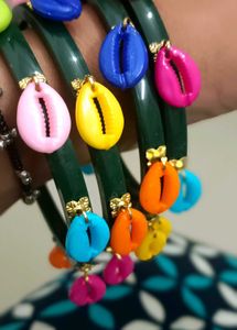 Colorful Shell Charm Bangles