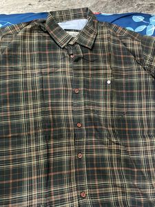 Olive With Dark Green Color Men Shirt