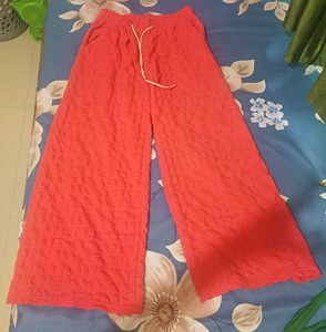 Bright Red Textured Shorts