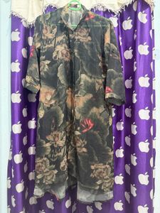 Elegant Floral Print Mesh shirt